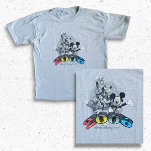 VTG Early Y2k Disney World Character Souvenir T shirt Kids Sz XL Adult M